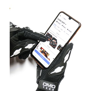 ภาพขนาดย่อของภาพหน้าปกสินค้าถุงมือขับมอเตอร์ไซค์ OMO Tech ทรัชสกรีนได้ เบาสบาย ใส่นุ่มมือ จากร้าน changmoto บน Shopee ภาพที่ 5