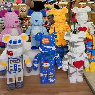 bearbrick*เลโก้* ซุปเปอร์การ์ตูนขนาดใหญ่ Internet celebrity Building Blocks เรืองแสงรัก Brute Force Bear ประกอบของเล่นสำ