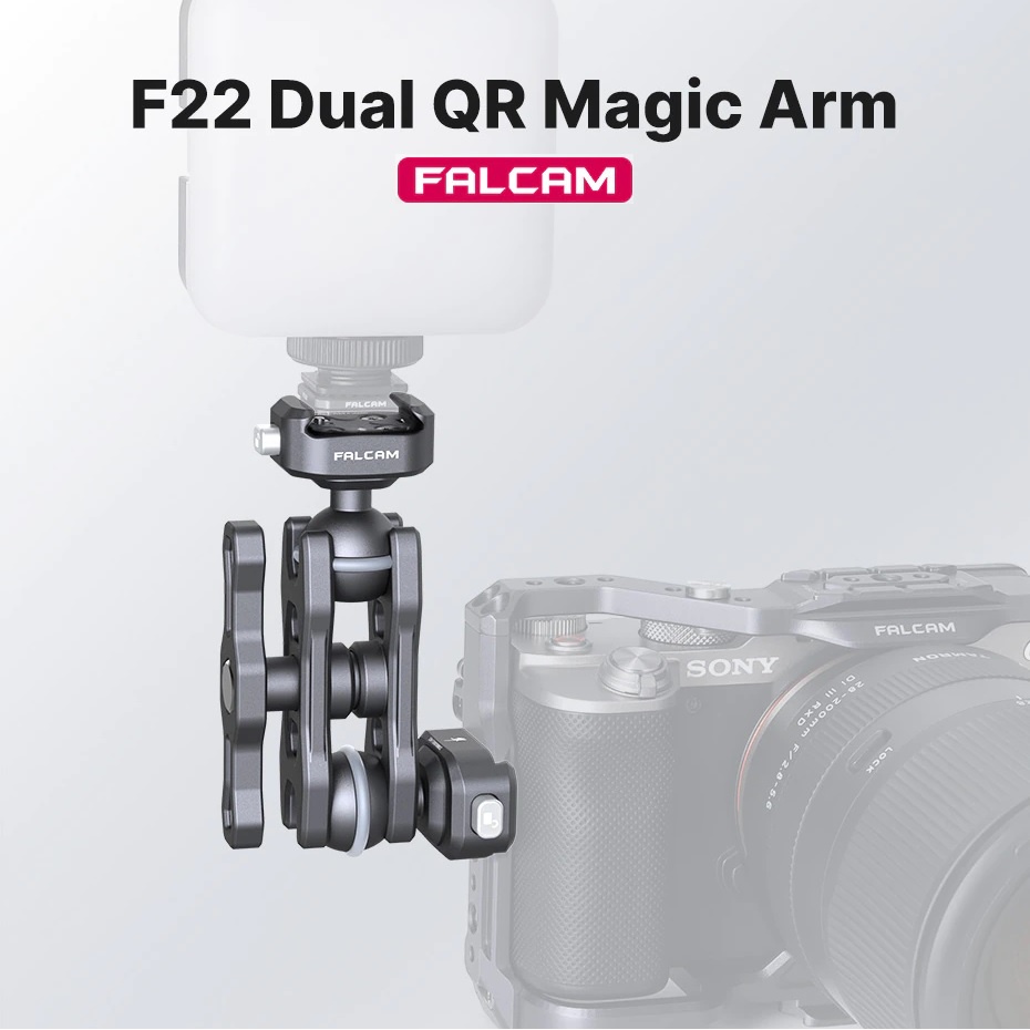 ulanzi-falcam-f22-เมจิกอาร์ม-แบบหัวคู่-ปลดเร็ว-กล้องมอนิเตอร์-vlog-บอลเมาท์