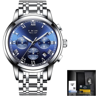LIGE Mens Watches Top Brand Luxury Fashion Quartz Gold Watch Men s Business Stainless Steel Waterproof