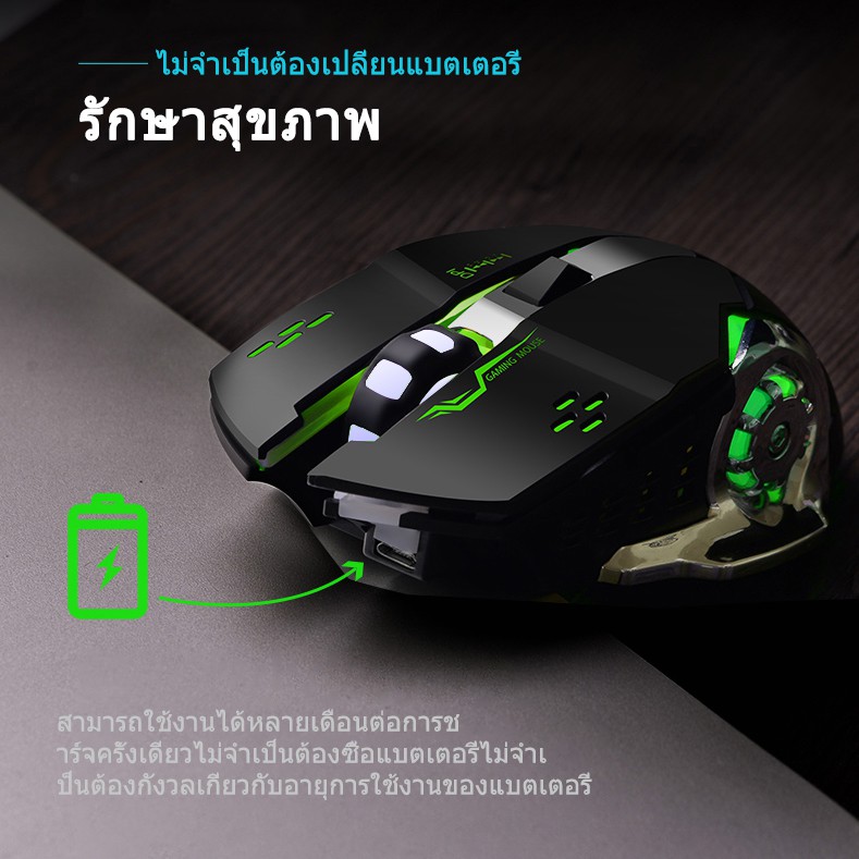 ภาพสินค้าSHIDAI เม้าส์ Mouse รองรับระบบไร้สาย / คู่ Gaming Optical Engine เมาส์ไร้เสียง ายเมาส์ไร้สาย การออกแบบตามหลักสรีรศาสตร์ จากร้าน shidaishop บน Shopee ภาพที่ 6