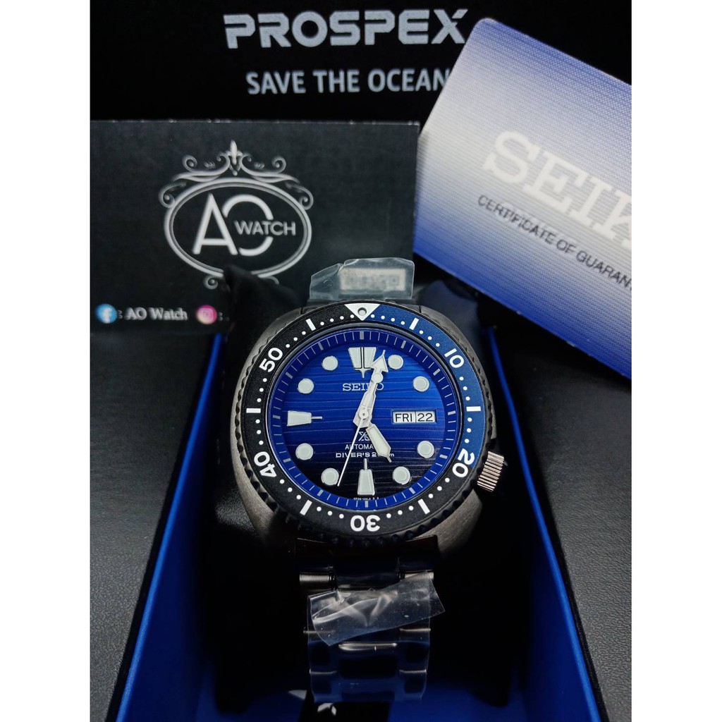 Seiko Prospex Turtle Save The Ocean Special Edition Blue dial รุ่น SRPD11K  | Shopee Thailand