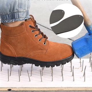 เช็ครีวิวสินค้ารองเท้าบูทผู้ชายหนังกลับ รองเท้าหัวเหล็ก รองเท้าป้องกันแรงงาน