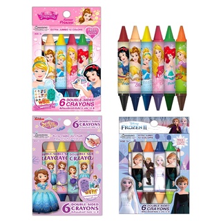 ดิสนีย์ สีเทียนเอ็กตร้าจัมโบ้ แท่งใหญ่2หัว 6แท่ง12สี    Disney Extra Jumbo Crayons 12Colored.