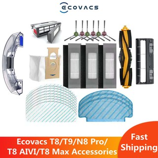 สินค้า Ecovacs T8/T9/N8 Pro/T8 Max/T8 AIVI Accessories Of Main Brush Side Brush Fitler Mop Cloth Brush Cover