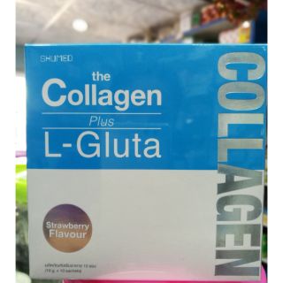 สินค้า Shumed the collagen plus L-gluta 10,000 mg คอลลาเจน+วิตามินบำรุงผิว ขนาด 10 ซอง (รสสตรอเบอร์รี่)สวยจบในตัวเดียว
