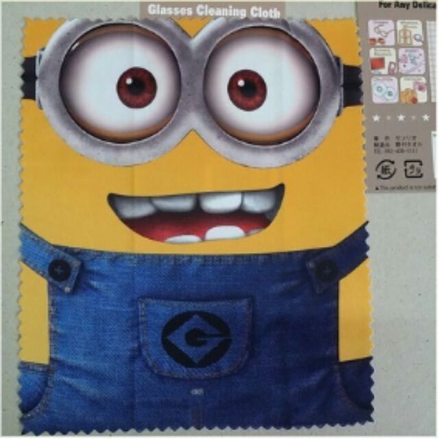 ผ้าเช็ดแว่น-กระจก-อัญมณี-เลนส์กล่อง-หน้าจอคอม-มือถือ-ลาย-มิเนียน-minion-despicable-me-ขนาด-5-5x6-5-นิ้ว