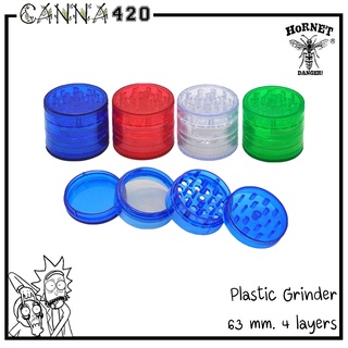 Grinder Plastic HONEYPUFF เครื่องบดพลาสติก เครื่องบดสมุนไพรยาสูบ 60 MM 4 ชั้น