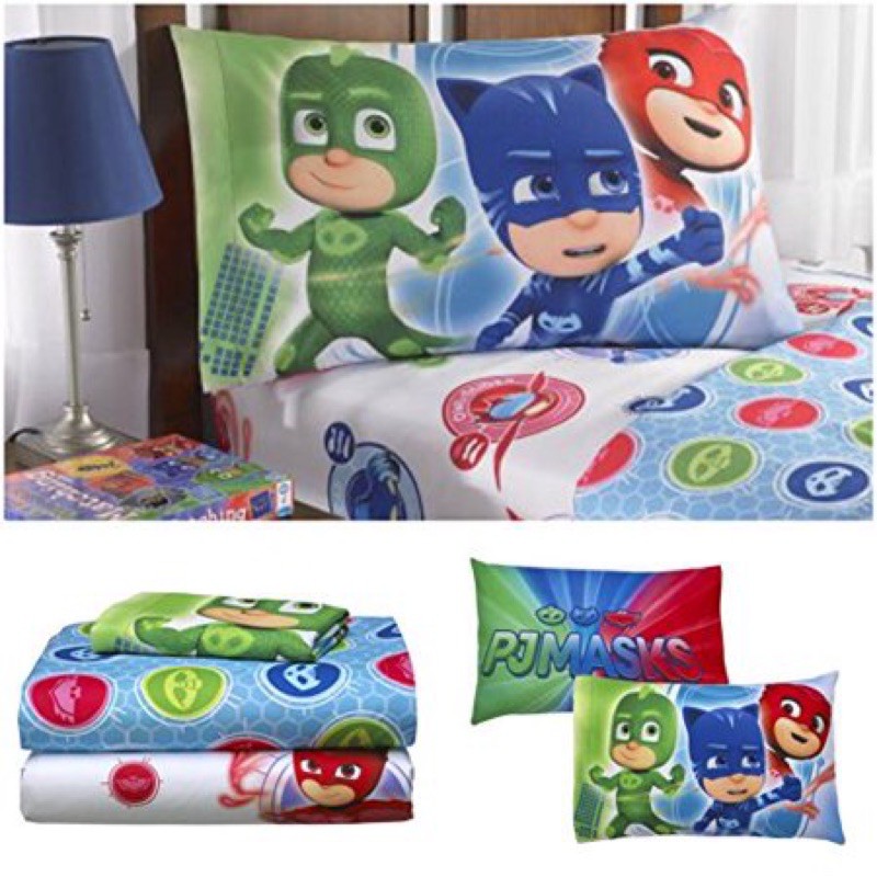 ชุดผ้าปูที่นอนและปลอกหมอน-pj-masks-on-our-way-bedding-twin-sheet-set