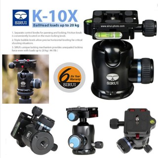 หัวบอล Sirui K10X Ball Head with Quick Release (20Kg) สำหรับขาตั้งกล้องมืออาชีพกล้องslr. สั่งฟรี ประกันศูนย์ 6 ปี