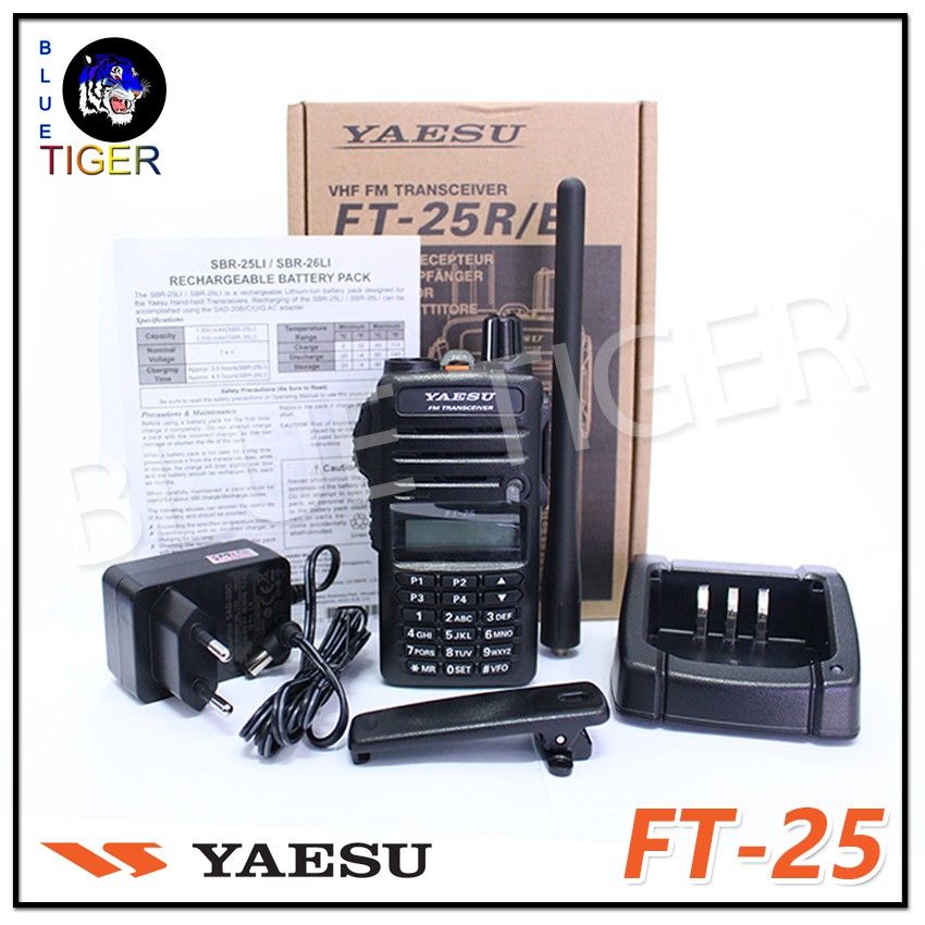 วิทยุสื่อสารราคาถูก-yaesu-ft-25-walkie-talkie-5w-สีดำ-ย่าน-136-174-mhz