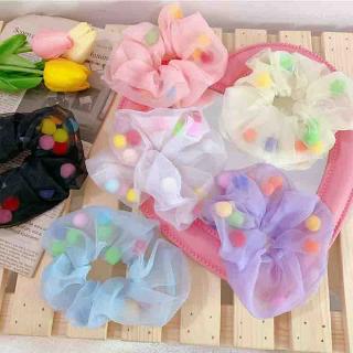 Women Fashion Hair Accessories Satin Hair Scrunchies Elastic Hair Scrunchy Hair Ties Girls Chiffon Ponytail Holder