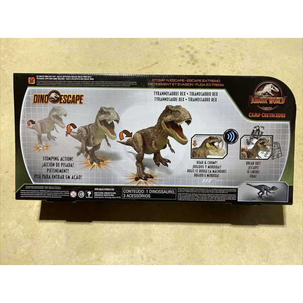 ของเล่นฟิกเกอร์ Jurassic World Tyrannosaurus T-Rex Dino Escape Stomp N ...