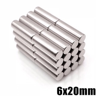 ภาพหน้าปกสินค้า1ชิ้น แม่เหล็กแรงสูง 6x20มิล ทรงกระบอก 6*20มิล Magnet Neodymium 6x20mm แม่เหล็กแรงสูง นีโอไดเมียม 6*20mm แรงดูดสูง ซึ่งคุณอาจชอบราคาและรีวิวของสินค้านี้