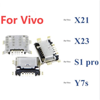 พอร์ตชาร์จ USB แจ็คเสียบไมโคร ตัวเมีย สําหรับ Vivo x21 x23 s1 pro y7s 100 ชิ้น ต่อล็อต 5-30 ชิ้น