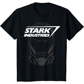 เสื้อยืดสีขาวเสื้อยืดแขนสั้นลําลอง ผ้าฝ้าย ระบายอากาศได้ดี พิมพ์ลาย Marvel Avengers Iron Man Stark Industries สําหรับผู้