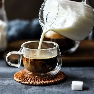 แก้วใสกาแฟ 2ชั้น แก้วสองชั้น เครื่องดื่ม รักษาความเย็น-ร้อนได้ดี Double Layer Wall Coffee Glass Cup Espresso