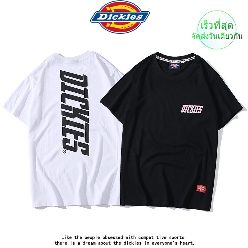 dickies-เสื้อยืดแขนสั้นผ้าฝ้ายแฟชั่นสําหรับผู้ชายและผู้หญิง