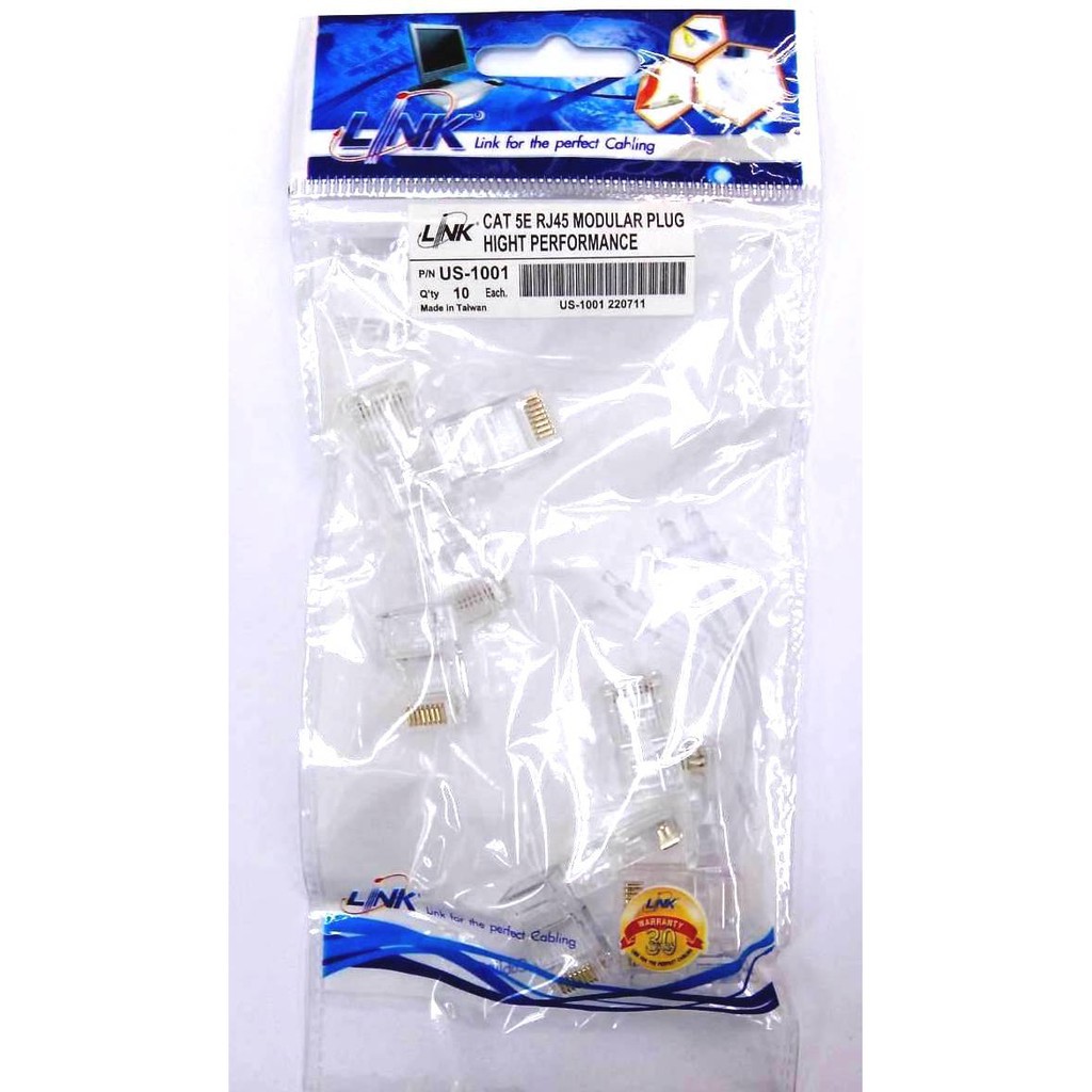 link-us-1001-cat5e-rj45-plug-unshield-10-each-pkg