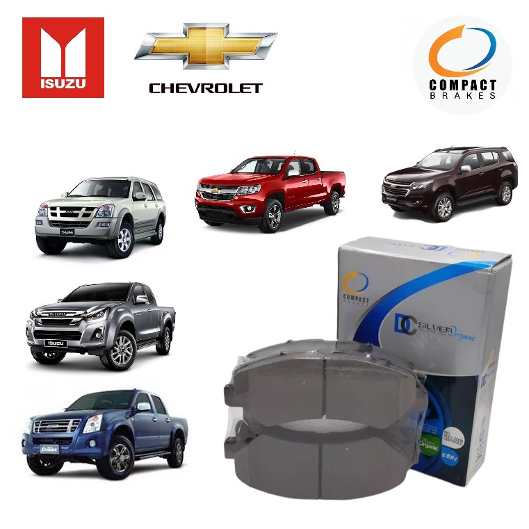 compact-dc-silver-ผ้าเบรค-หน้า-หลัง-isuzu-dmax-mu7-mu-x-tfr-rodeo-chevrolet-colorado-trailblazer-รถกระบะ