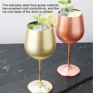 แก้วไวน์ สีทอง สีพริ้งโกลล์ แก้วไวน์สีดำขนาด500ml. wine glass stainless แก้วเครื่องดื่มริมสระว่ายน้ำ ราคาต่อชิ้น