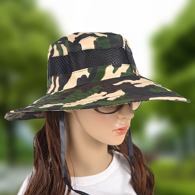 หมวกแฟชั่นลายทหาร-หมวกมีปีก