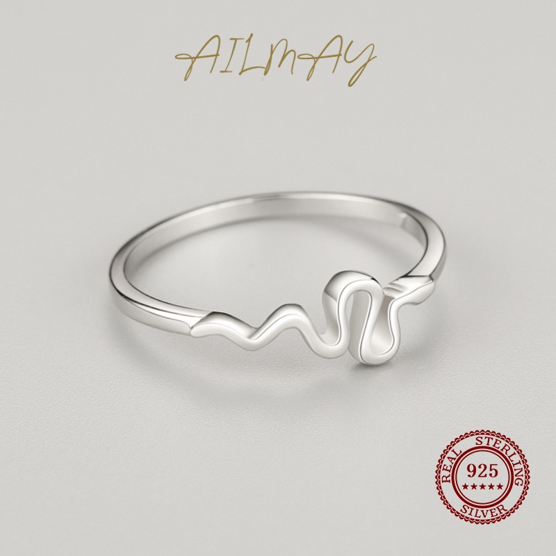 ailmay-แหวนเงินแท้-925-รูปงู-เครื่องประดับแฟชั่นคลาสสิก-สําหรับผู้หญิง