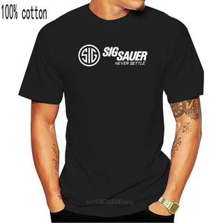 เสื้อยืดโอเวอร์ไซส์New Limited Sig Sauer Logo Edition เสื้อยืดลําลองแฟชั่นสําหรับผู้ชายผ้าฝ้ายแขนสั้นคอกลมพิมพ์ลายS-3XL