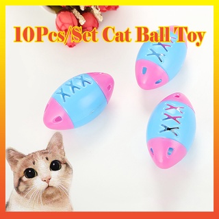 ลูกบอลมะกอกพลาสติก ของเล่นสําหรับสัตว์เลี้ยง แมว จํานวน 10 ชิ้น ต่อชุด