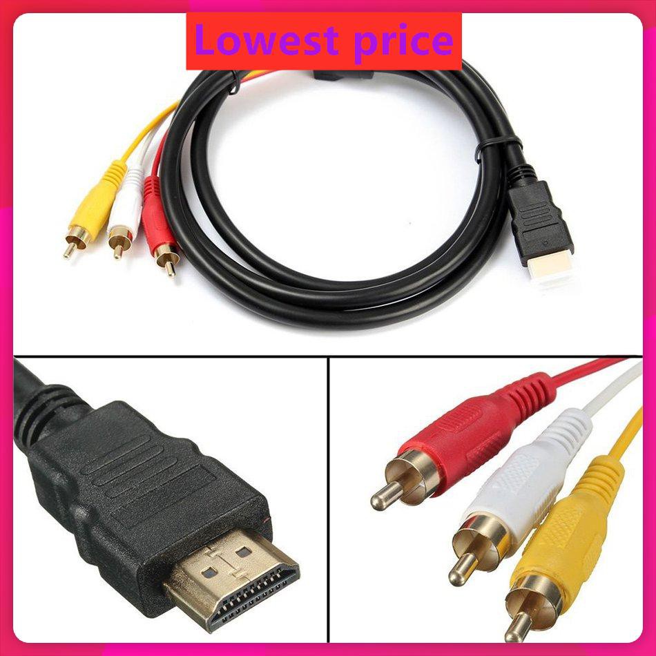 กล่องรับสัญญาณเครือข่าย-hdmi-เป็น-3rca-สายแปลง-hd-สายวิดีโอสาย-av-สีแดงเหลืองขาว-ชุบทอง-สัญญาณมีเสถียรภาพ