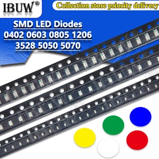 ไดโอดเปล่งแสง LED 3528 5050 5730 smd สีแดง สีเหลือง สีเขียว สีขาว สีฟ้า 100 ชิ้น