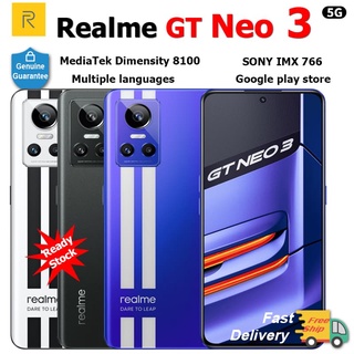 ของแท้ ใหม่ สมาร์ทโฟน realme GT Neo 3 5G 80W 150W 8100 Octa Core 6.7 นิ้ว FHD+ 50MP SONY IMX766 NFC realme UI 3