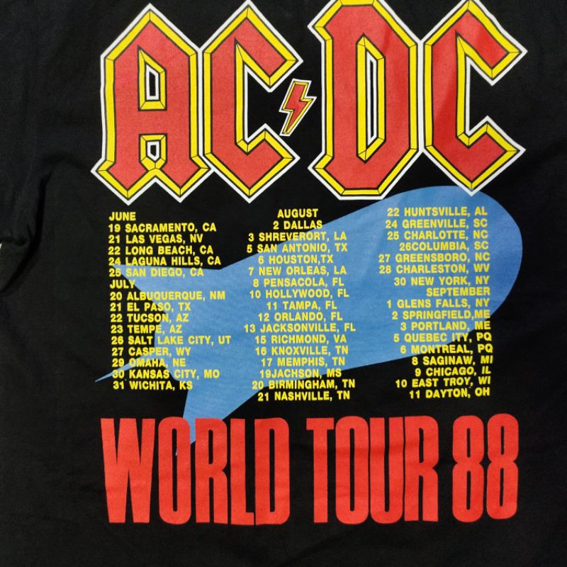 เสื้อยืดผ้าฝ้ายพรีเมี่ยมเสื้อยืด-acdc-world-tour-88