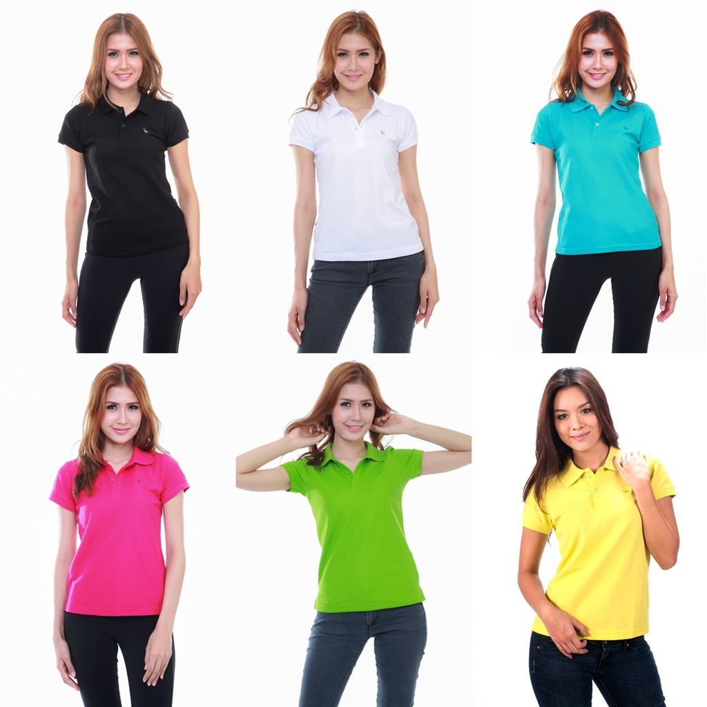 เสื้อโปโล-geeko-ตรากวาง-สีน้ำเงินอมฟ้า-ผู้หญิง