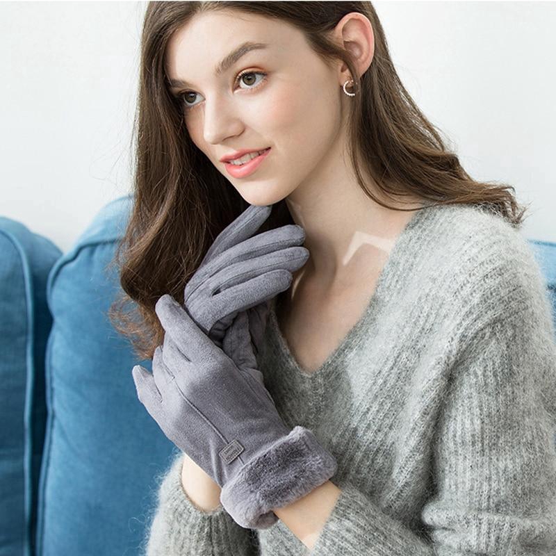 ภาพหน้าปกสินค้าถุงมือให้ความอบอุ่น สัมผัสหน้าจอได้ สวมในฤดูหนาว สำหรับผู้หญิง
