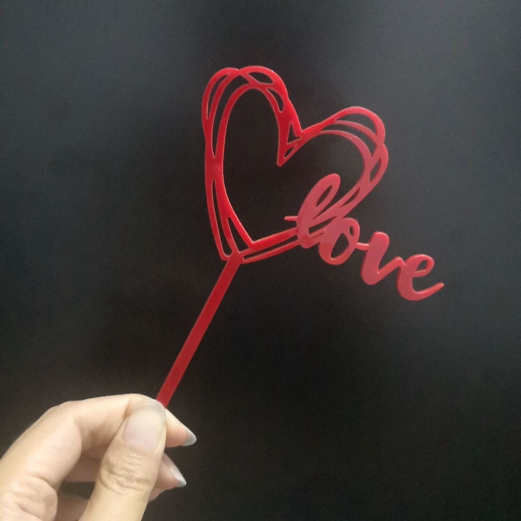 ภาพสินค้าป้ายปักเค้กวันเกิดอะคริลิค LOVE​ หัวใจ สินค้าพร้อมส่งนะคะ จากร้าน absolutelyo_modtanoi บน Shopee ภาพที่ 6