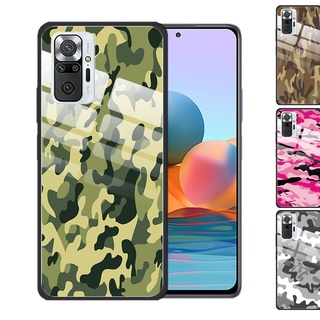 Xiaomi Redmi Note 10 5G 10S Pro 9S Redmi 9A 9 8 9T Camouflage Leopard Tempered Glass Cover Anti-Scratch Phone Case