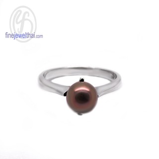 Finejewelthai แหวนมุก-แหวนเงิน-มุกแท้-แหวนประจำเดือนเกิด/ Freshwater Pearl-Silver-Ring - R-Pl-14.5g