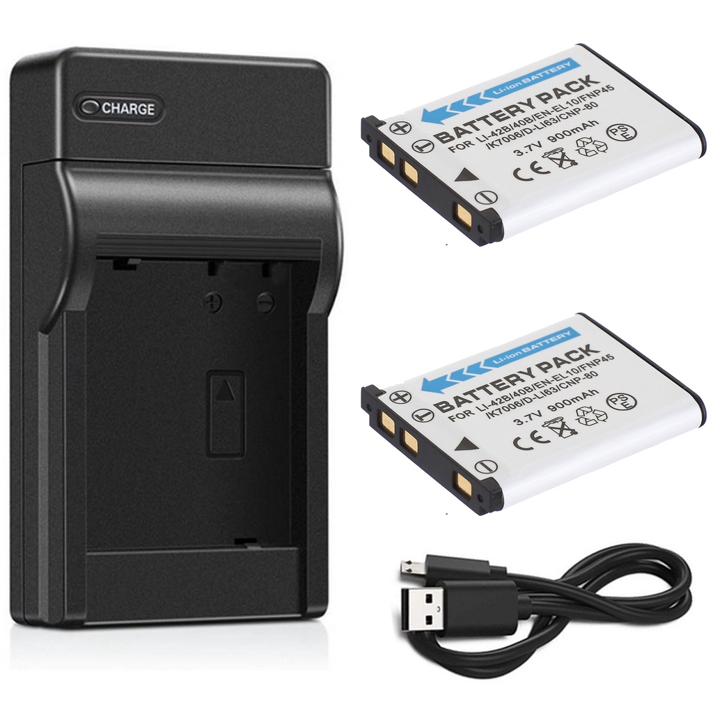 2 Batteries pour Olympus Série FE 290 280 250 240 230 150 20 190 160 600mAh 3,7V