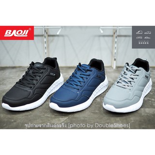 BAOJI รองเท้าวิ่ง รองเท้าผ้าใบชาย BAOJI รุ่น BJM312  (สีดำ/กรม/เทา) ไซส์ 41-45