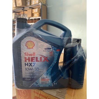 น้ำมันเครื่องเชลล์ SHELL HELIX HX7 10W-30 ดีเซล ขนาด6+1ลิตร เครื่องยนต์ดีเซลรุ่นใหม่คอมมอลเรียล กึ่งสังเคราะห