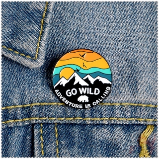 ★ Go Wild：Adventure Is Calling - Sunset/Snow Mountain/Flyer Brooches ★ 1Pc Fashion Doodle Enamel Pins Backpack Button Badge Brooch