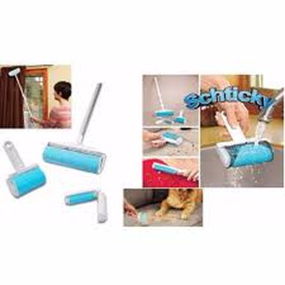 Schticky 3in1 แปรงลูกกลิ้งขจัดขนสัตว์ที่เสื้อผ้า, ผม, พื้น, ผ้าม่าน, โซฟาฯ