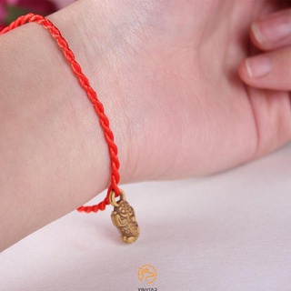 【xinyia2.th】สร้อยข้อมือเชือกทอ สีแดง ขนาดเล็ก ของขวัญ