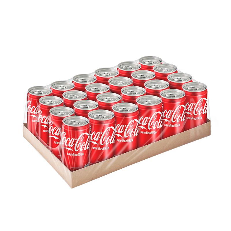 โค้ก-น้ำอัดลม-รส-ออริจินัล-180-มล-24-กระป๋อง-coke-soft-drink-original-180ml-pack-24