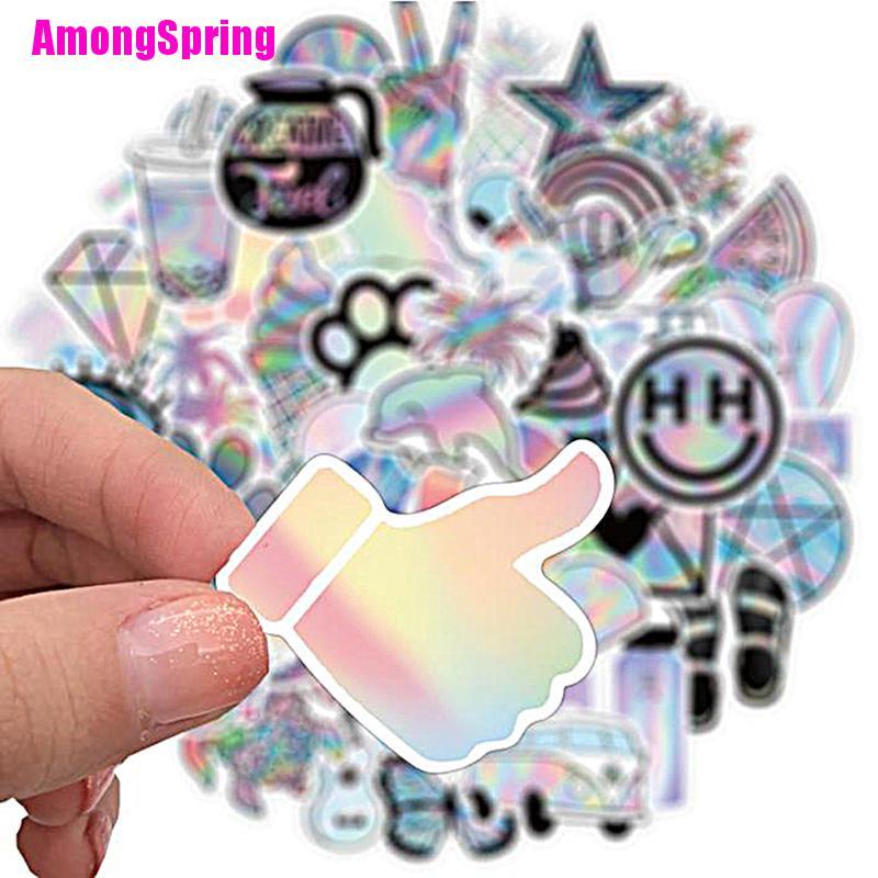 amongspring-สติกเกอร์โฮโลแกรมลายกราฟิกสําหรับตกแต่งกีตาร์-กระเป๋าเดินทาง-50