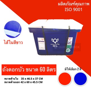 ถังแช่เพื่อใช้บรรจุอาหารทะเล ขนาด 60 ลิตร สีน้ำเงิน