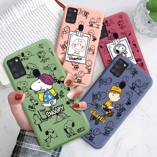 สําหรับ Samsung Galaxy A21S A31 A51 A71 A11 A01 เคสโทรศัพท์มือถือ ซิลิโคนนิ่ม ลายการ์ตูนสุนัขสนูปปี้