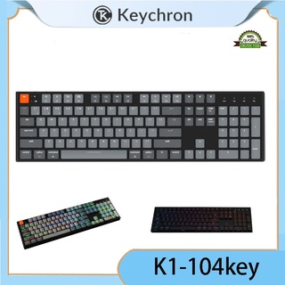 【พร้อมส่ง】คีย์บอร์ดไร้สายบลูทูธ บางพิเศษ Keychron K1 87 104 คีย์ USB สีขาว สําหรับคอมพิวเตอร์