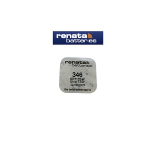 ถ่านนาฬิกา ถ่านกระดุม Renata 346 (SR712SW) Watch Batteries Silver Oxide 1.55V (Swiss Made) ถ่านสวิส แพคกิ้งเม็ดเดี่ยว ถ่